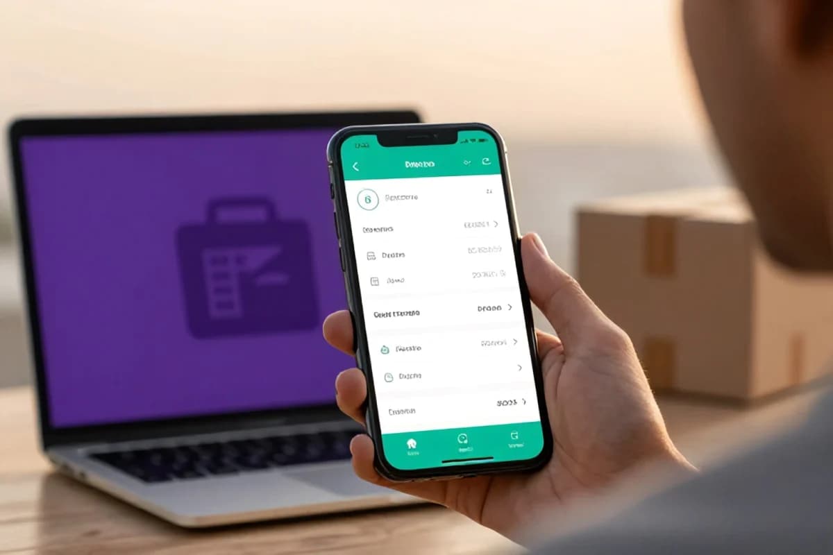 Mobile checkout review with cart summary and payment options in a Dubai-style retail environment